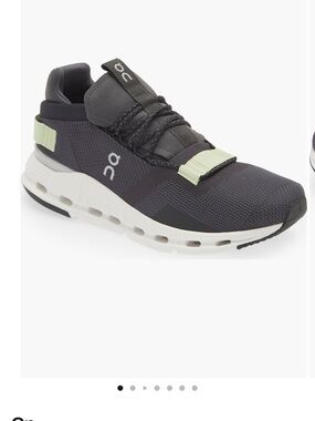 ⚡️On Running Women’s Cloudnova Sneaker in Dark Gray with Light Green Accents